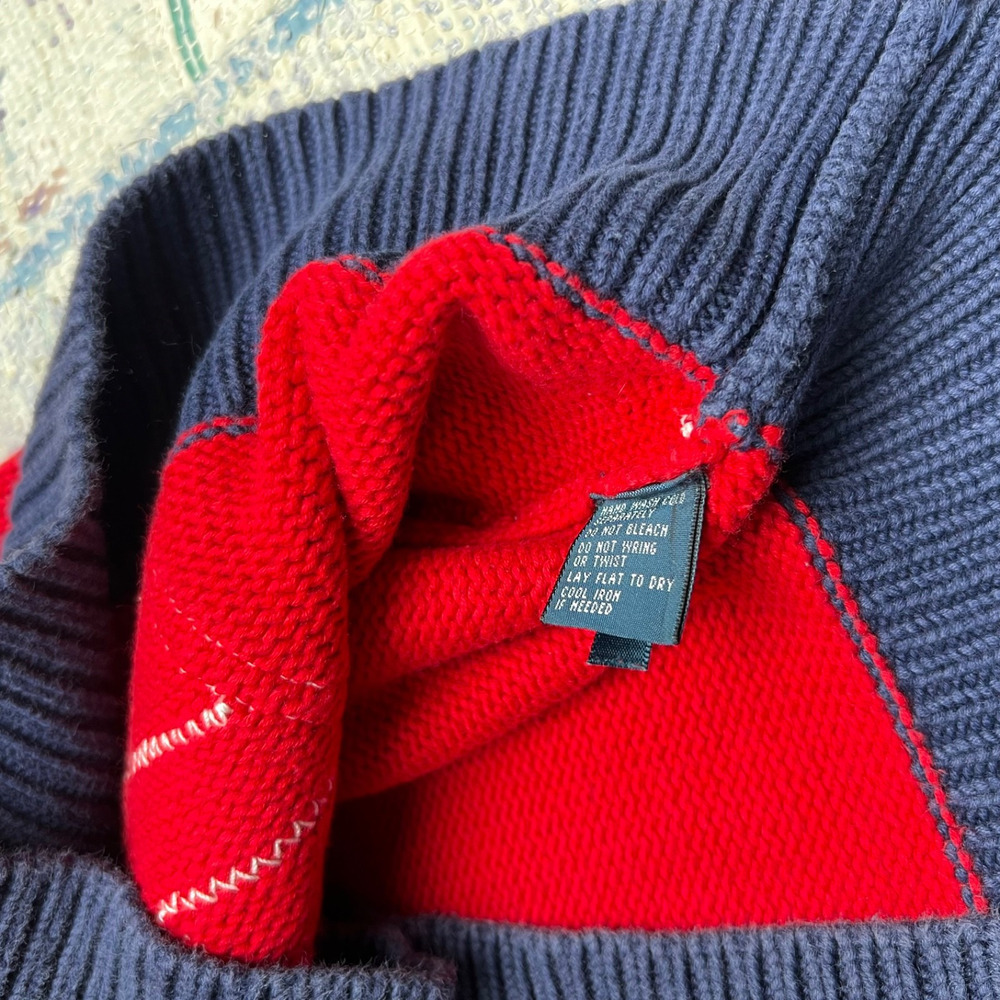 Polo Ralph Lauren Yacht Club Sweater Size Medium Red White Blue Association - Picture 5 of 12